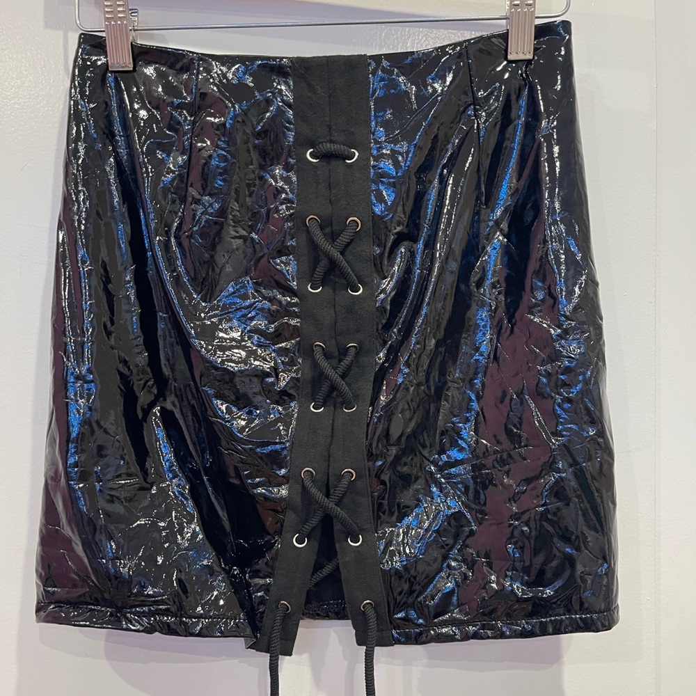 Leather Mini Skirt - Picture 2 of 7